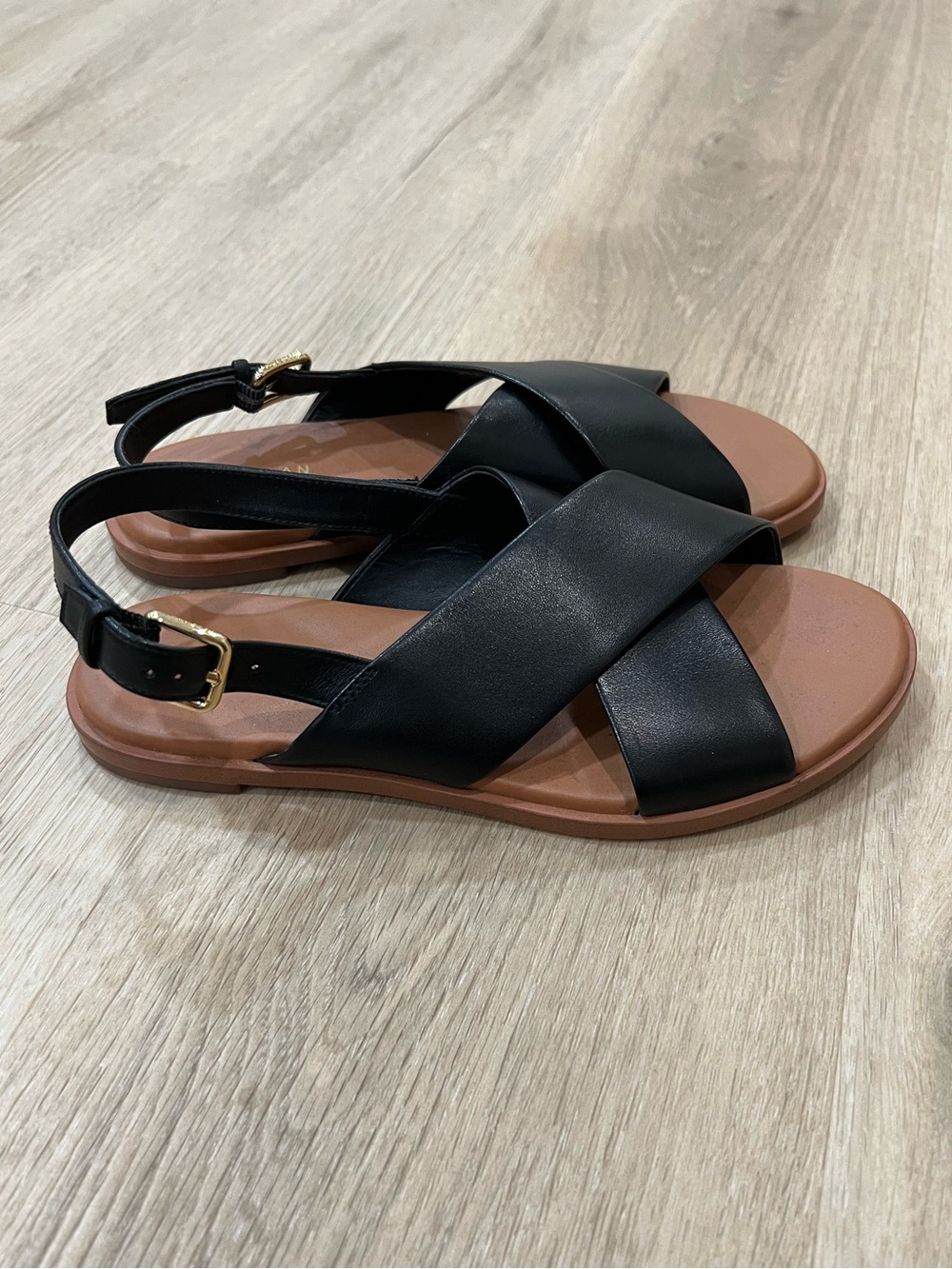 Women's Fernanda Grand Black Back Strap Flat Sandals - Picture 2 of 5